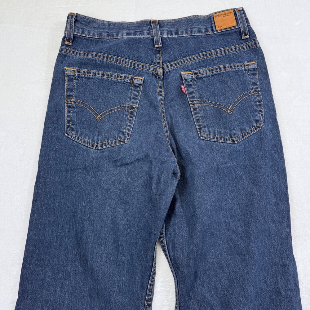 Vintage Levis Red Tab Wide Leg Dark Wash Jeans 50924-1418 Made in USA Size 5M JR - Picture 5 of 14
